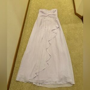 Strapless gown or bridesmaid dress;David’s Bridal,Light purple (Iris) sz10,NEW
